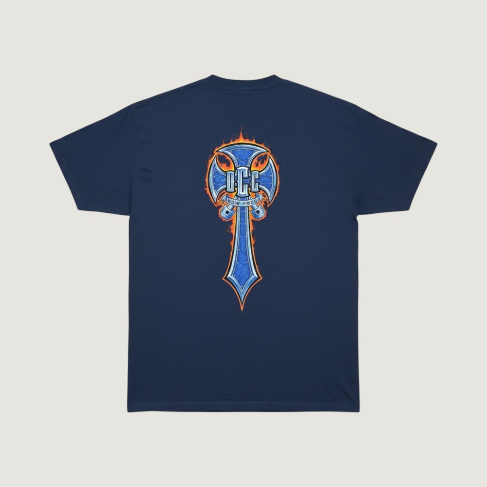 Vintage 2003 Orange County Choppers OCC Blue Graphic T-Shirt Men Large ODM Biker